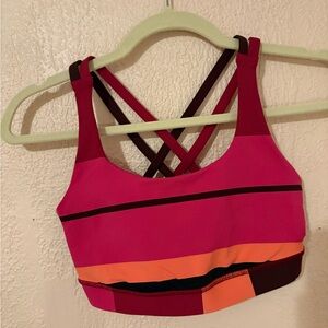 lululemon athletica Colorblock Crisscross Sports Bra - Pink & Orange
